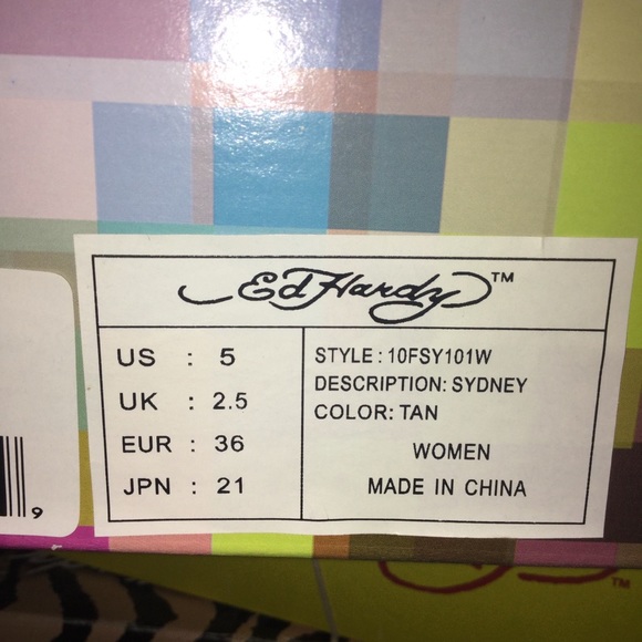 Ed Hardy Studded Platform Booties Tan Orange NEW - Picture 2 of 7